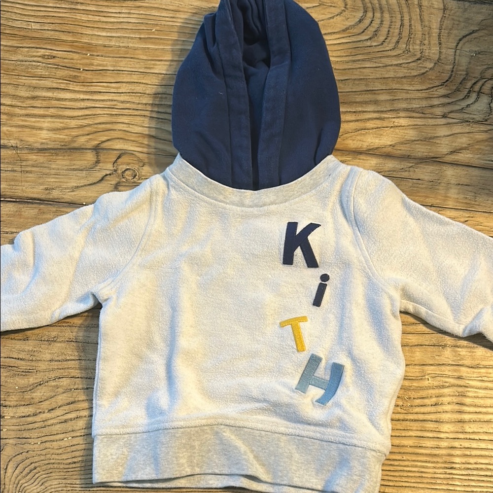 Kith Blue and Gray Sweatshirt with Embroidered Logo